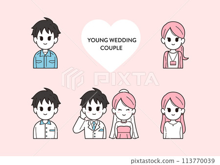 圖解素材：舉行婚禮的年輕夫婦 113770039