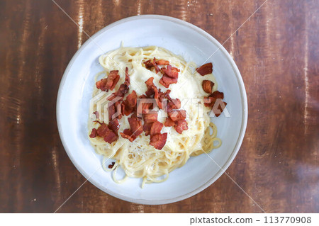 spaghetti , pasta or spaghetti carbonara or pasta carbonara with bacon spaghetti , pasta or spaghetti carbonara or pasta carbonara with bacon 113770908