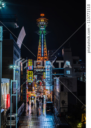 Osaka Tsutenkaku night view Osaka Tsutenkaku night view 113771518