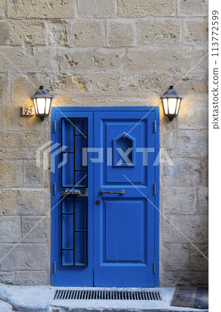 typical entrance doors of houses in Valletta, Malta typical entrance doors of houses in Valletta, Malta 113772599