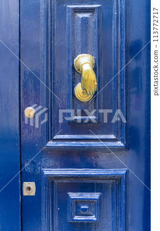 old door knocker on a door 113772717