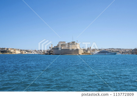 the ramparts on the port of Valletta, Malta the ramparts on the port of Valletta, Malta 113772809