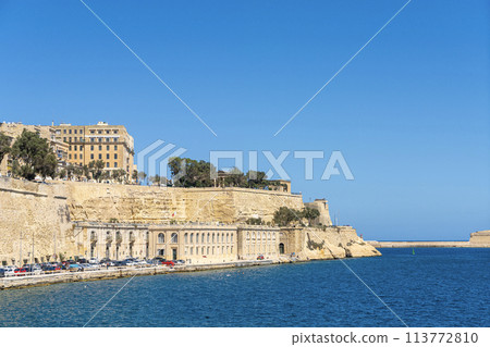 the ramparts on the port of Valletta, Malta the ramparts on the port of Valletta, Malta 113772810