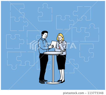 人物商務時尚插畫素材 113773348