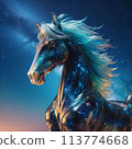 A beautiful glass horse illustration containing a star 113774668