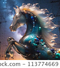 A glass horse that stands up, embracing the universe 113774669
