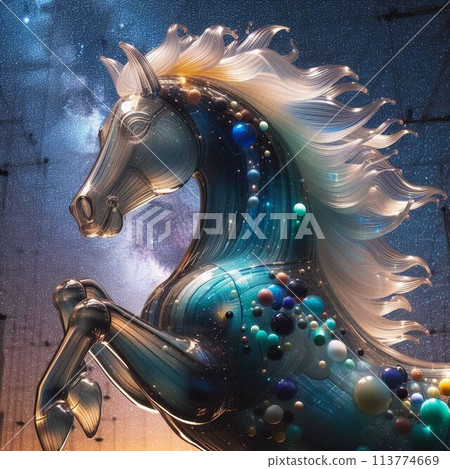 A glass horse that stands up, embracing the universe A glass horse that stands up, embracing the universe 113774669