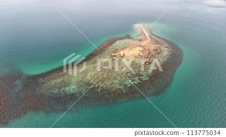 Vanishing island [Hoboro Island] Drone aerial photography_No07 113775034