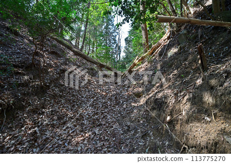 The enclosures and moats of Yagyu Castle in Yamato Province, the hometown of Yagyu Jubei, Nara Prefecture The enclosures and moats of Yagyu Castle in Yamato Province, the hometown of Yagyu Jubei, Nara Prefecture 113775270