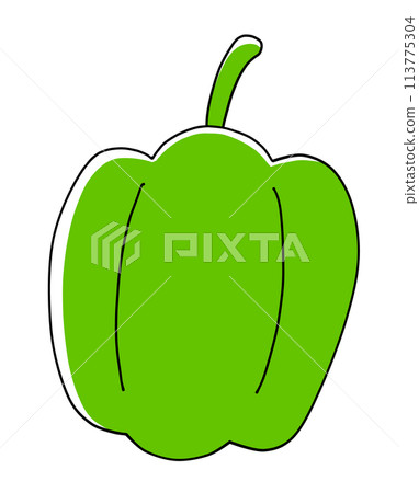 Loose and simple bell pepper, solid color 113775304