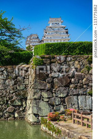 【世界遺產姬路城】【日本名城百選】三之丸石牆與天守閣群兵庫縣姬路市 113775862