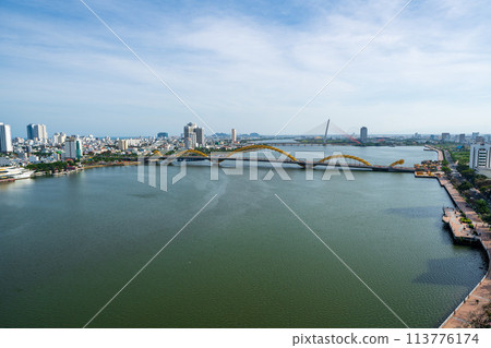 Cityscape and Dragon Bridge in Da Nang, Vietnam during the day 113776174