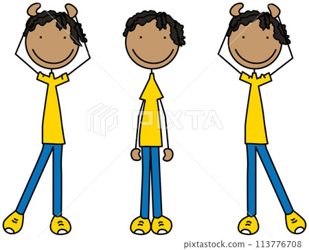 Happy kid exercises Happy kid exercises 113776708