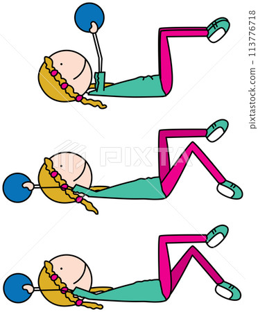 Happy kid exercises Happy kid exercises 113776718