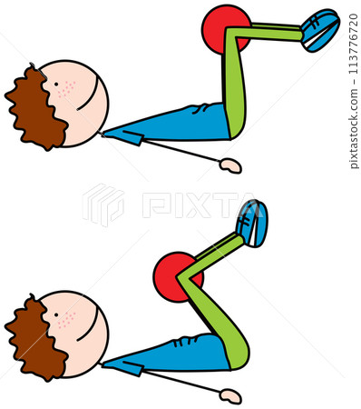Happy kid exercises 113776720