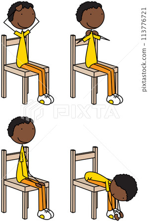 Happy kid exercises 113776721