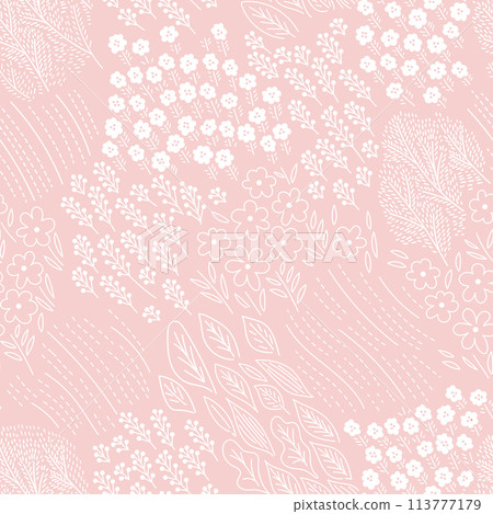 Delicate floral seamless pattern 113777179