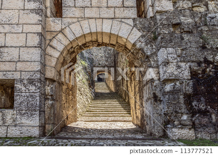 Concealed ascent into Brescia Castle via northern staircase Concealed ascent into Brescia Castle via northern staircase 113777521