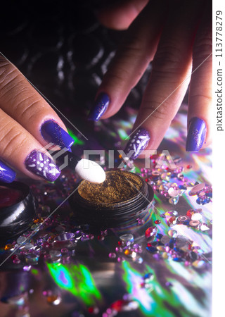 Nail salon closeup photo Nail salon closeup photo 113778279