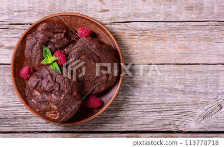 Group of homemade american chocolate cookies Group of homemade american chocolate cookies 113778718