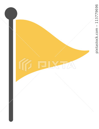 黃色揮舞三角旗的文字框架插圖 113779696