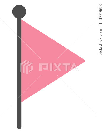 Pink triangular flag text frame illustration Pink triangular flag text frame illustration 113779698