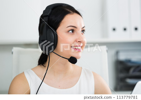 Woman working in call-center Woman working in call-center 113779781