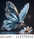 A jeweled butterfly resting on a flower 113779914