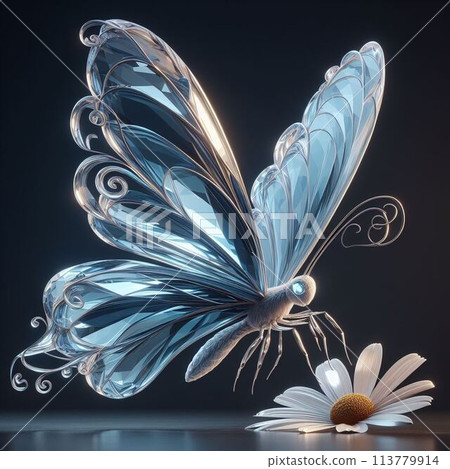 A jeweled butterfly resting on a flower 113779914