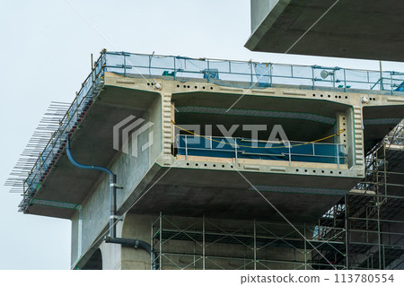 Construction site of Shin-Meishin Expressway in Joyo City, Kyoto Prefecture 113780554