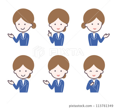 Illustration of a woman giving 113781349