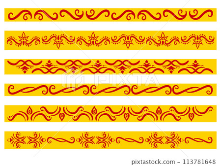 Indian style decorative border set. Vector data. 113781648