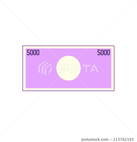 A simple purple 5000 yen note 113782193