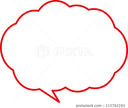 Speech bubble fluffy red Speech bubble fluffy red 113782283