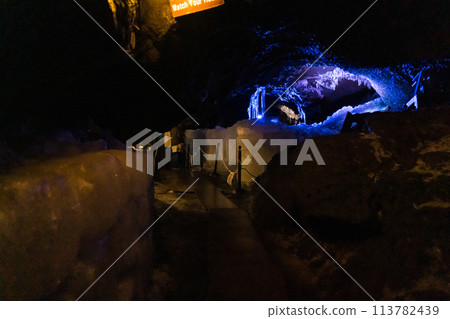 Scenery of the Narusawa Ice Cave, where ice can be stored even in midsummer Scenery of the Narusawa Ice Cave, where ice can be stored even in midsummer 113782439
