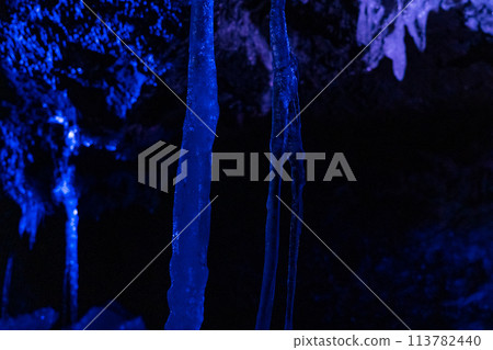 Scenery of the Narusawa Ice Cave, where ice can be stored even in midsummer Scenery of the Narusawa Ice Cave, where ice can be stored even in midsummer 113782440