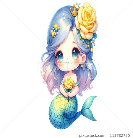 Mermaid holding a rose 113782750