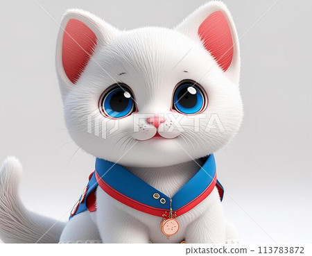 優雅的白貓小貓 113783872