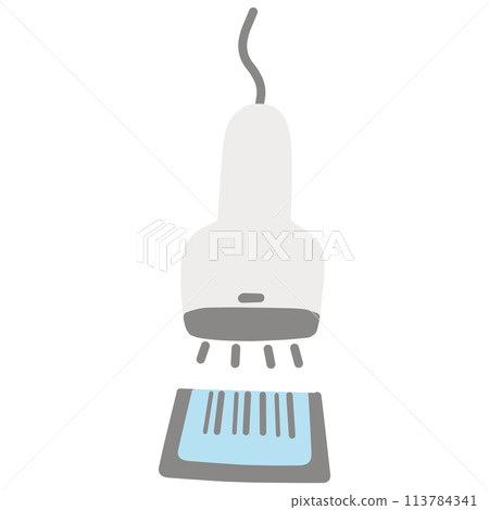 Illustration of a payment being made by scanning a barcode on a smartphone screen 113784341