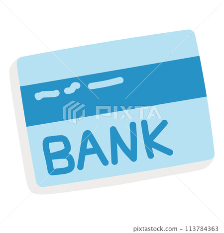 A hand-drawn illustration of a simply deformed bank passbook 113784363