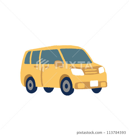 簡單而平面的汽車手繪插圖 113784393