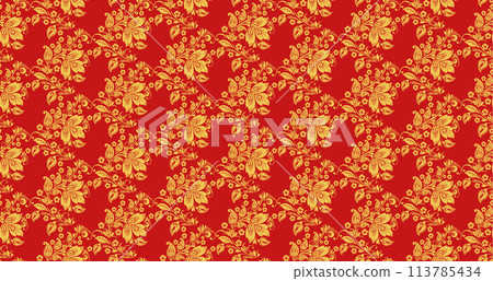 Hohloma seamless pattern texture vector Hohloma seamless pattern texture vector 113785434