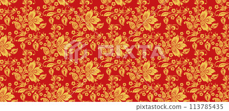 Russian hohloma seamless pattern background vector Russian hohloma seamless pattern background vector 113785435