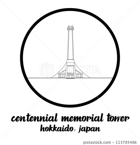 Circle Icon Centennial Memorial Tower. Vector Illustration 113785486
