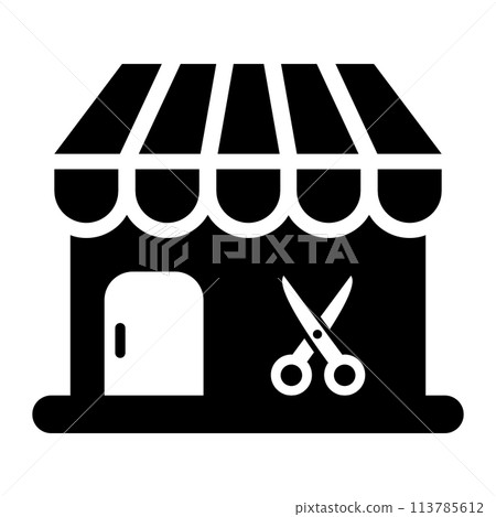 美容院黑白象形圖 美容院黑白象形圖 113785612