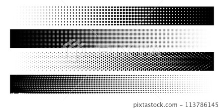 grunge halftone distorted horizontal shapes background design. Vector illustration 113786145
