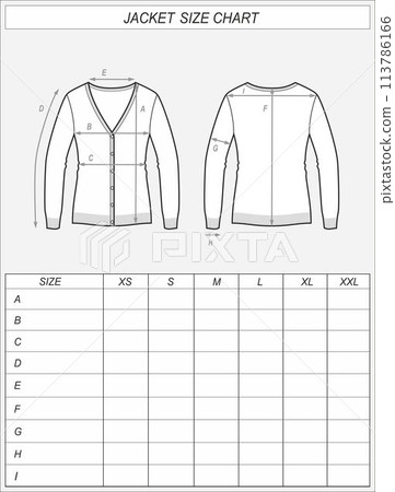 Cardigan size chart. Knitted jacket. Cardigan size chart. Knitted jacket. 113786166