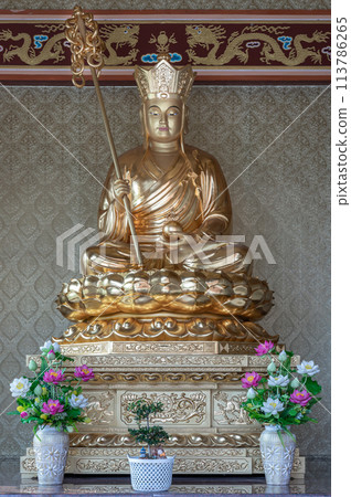 Statue of Jizo Rohan Buddhist Monk Buddha God or Yulai Buddha God Statue. 113786265