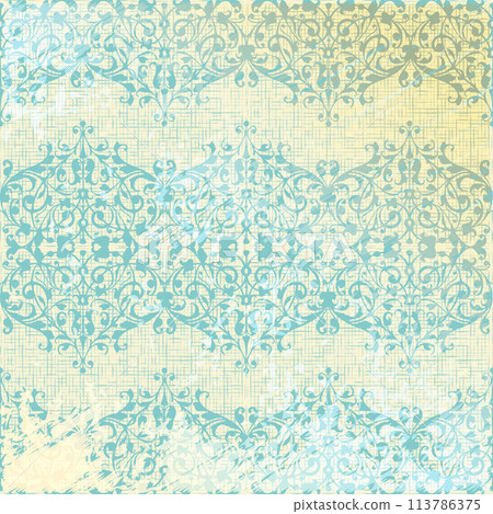 vector vintage beige and turquoise floral seamless pattern vector vintage beige and turquoise floral seamless pattern 113786375