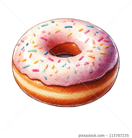 現實的草莓甜甜圈圖 113787235